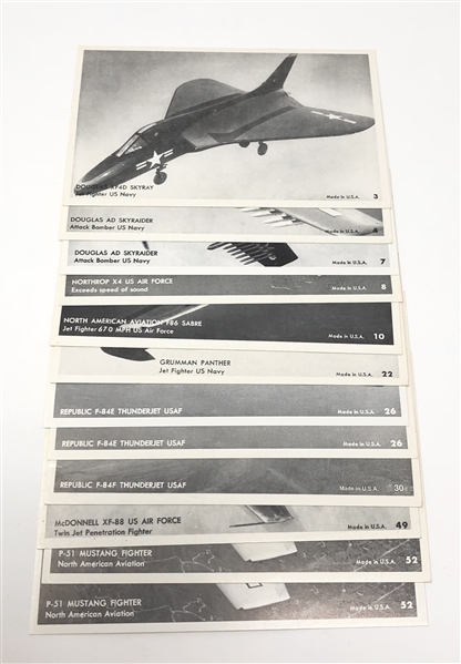 Lot of (12) Airplane Postcards from 1960's