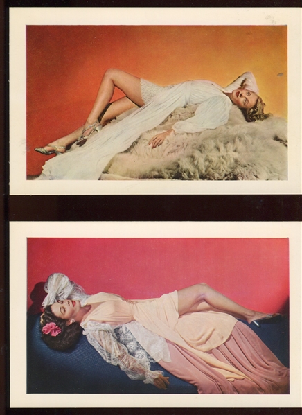 1942 Esquire Magazine Hurrell Girls - Esky-Card Set #3 Color Photo Pin-Up Postcards Complete Set of (6) in Original Envelope