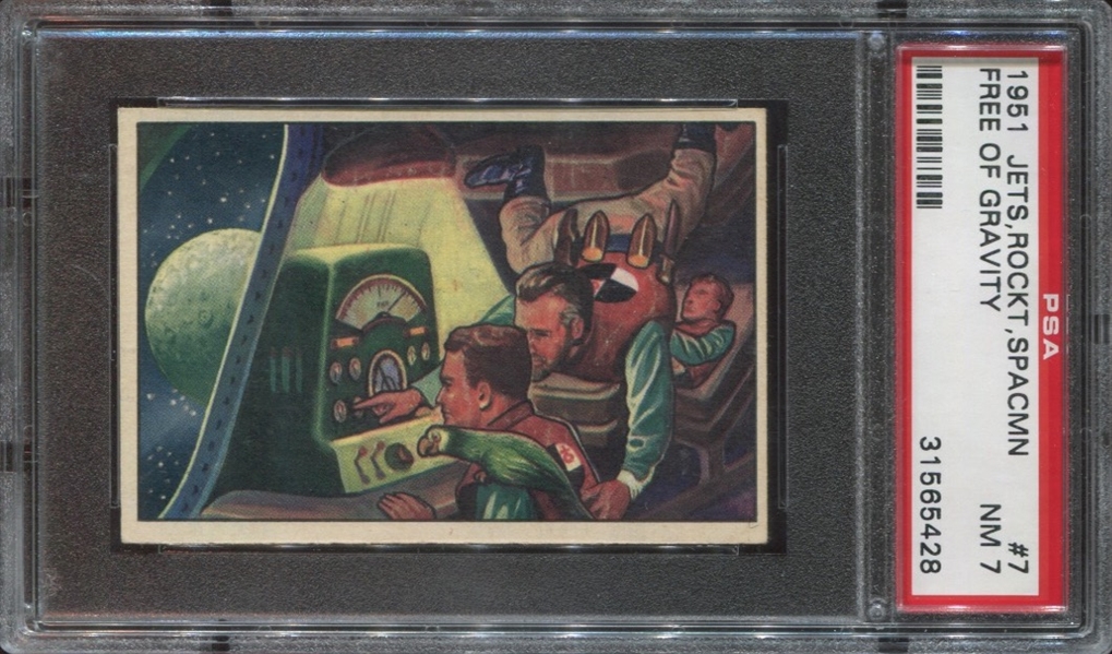 1951 Bowman Jets, Rockets and Spacemen #7 Free of Gravity PSA7