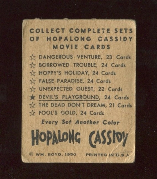 1950 Topps Hopalong Cassidy FOIL Card - Devil's Playground