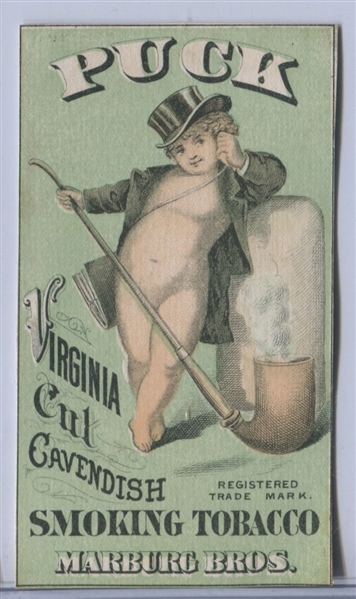 Interesting Marburg Brothers Virginia Cut Cavendish Tobacco Puck Trade Card