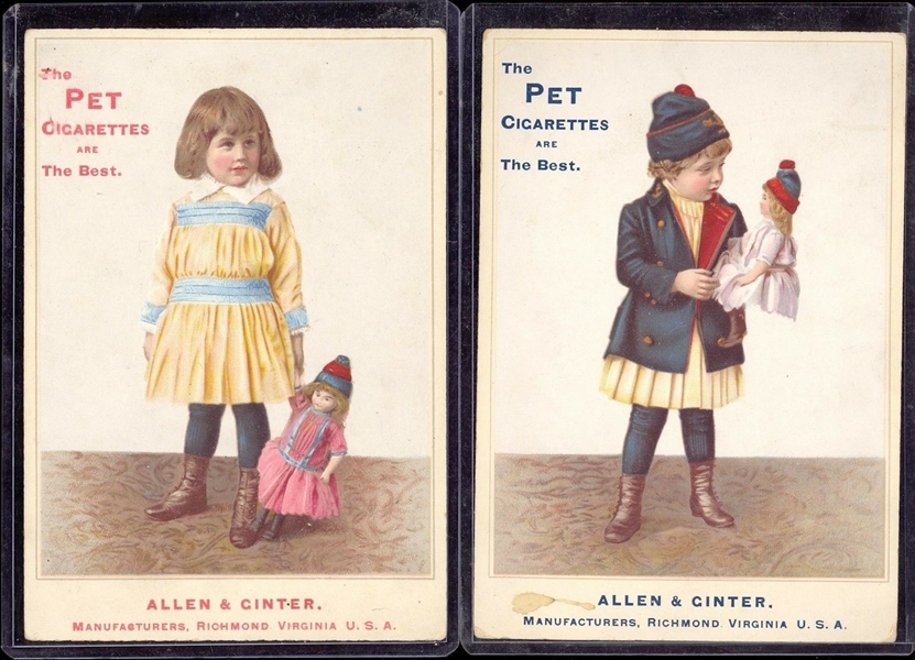 Allen & Ginter Pet Cigarettes Trade Card lot of (2) Cards