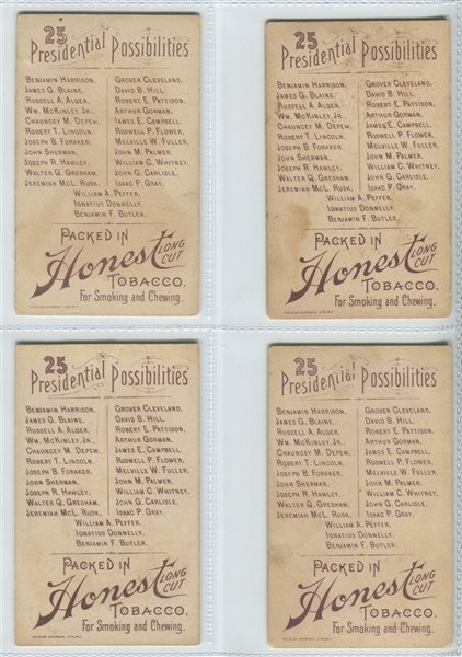 N124 Duke Tobacco Honest Long Cut Presidential Possibilities Complete Set of (25) Cards