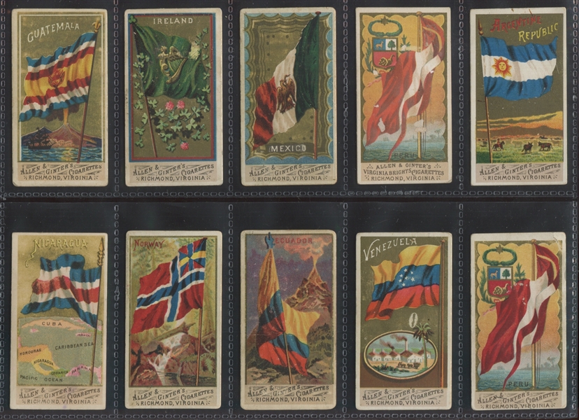 N9 Allen & Ginter Flags of All Nations Lot of (14) Cards