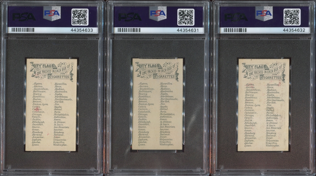 N6 Allen & Ginter City Flags Lot of (3) PSA6 and PSA5 cards