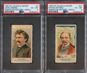 N1 Allen & Ginter American Editors Lot of (2) PSA6 EXMT Cards