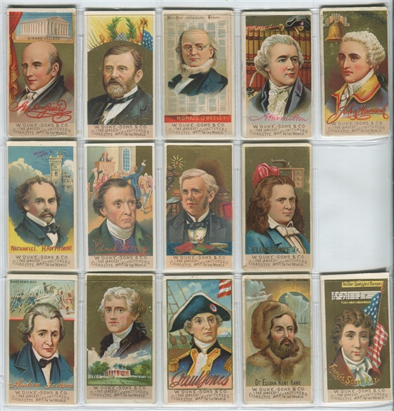 N76 Duke Tobacco Great Americans Near Complete Set (44/50) and Extra Beecher Variation