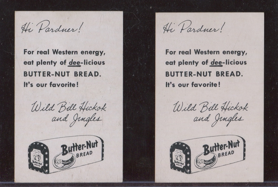 D149 Butter-Nut Bread Wild Bill Hickok Lot of (2) Different Cards