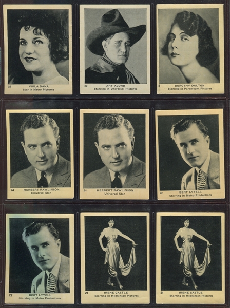 C142-3 Tobacco Products Corp (Canada) Strollers Large Format Lot of (94) Cards - Movie Stars