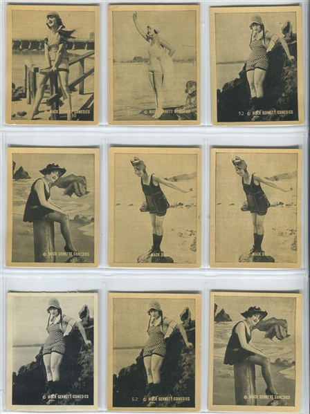 C142-3 Tobacco Products Corp (Canada) Strollers Large Format Lot of (65) Cards - Mack Sennett Stars