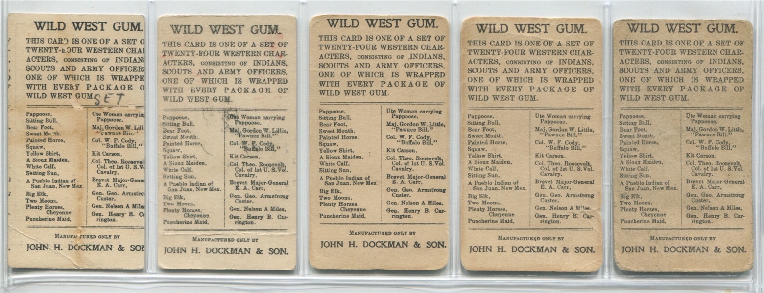 E50 Dockman Gum Wild West Gum Near Set (20/24) Cards