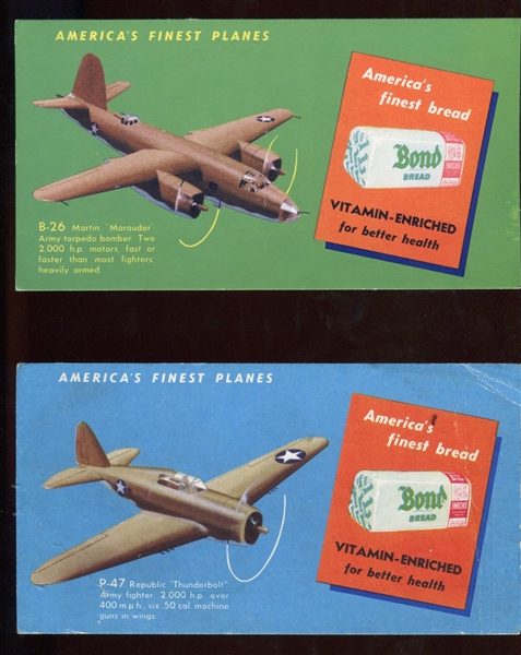 D280-1 Bond Bread America's Finest Planes Blotters Lot of (6) Different