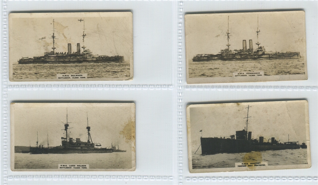 C114 Tuckett Cigarettes Battleships Lot of (4) Cards