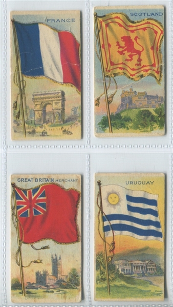 E18D American Chewing Products Flags Lot of (4) Cards