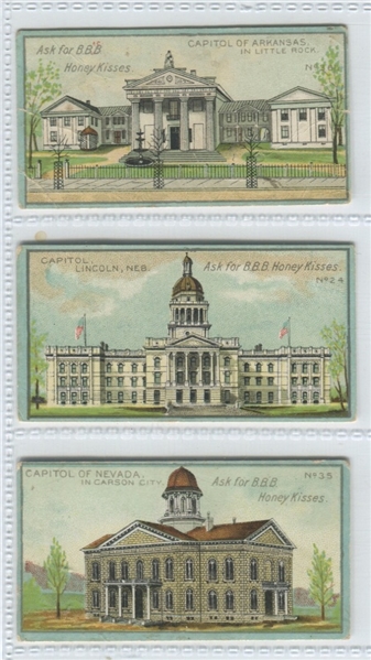 E48 BBB Honey Kisses State Capitols Lot of (3) Cards