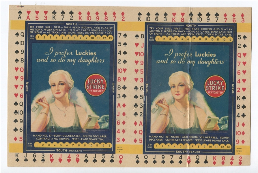 T12 Lucky Strike Society Matron Uncut Pair of Cards