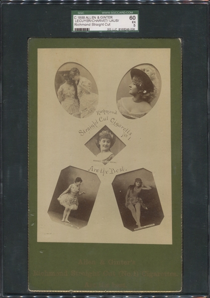 c. 1888 Allen & Ginter Composite Actress Cabinet SGC60 EX5