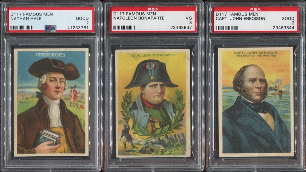 Mixed Lot of (9) PSA-Graded Cards with D117, T70 and BAT Indians