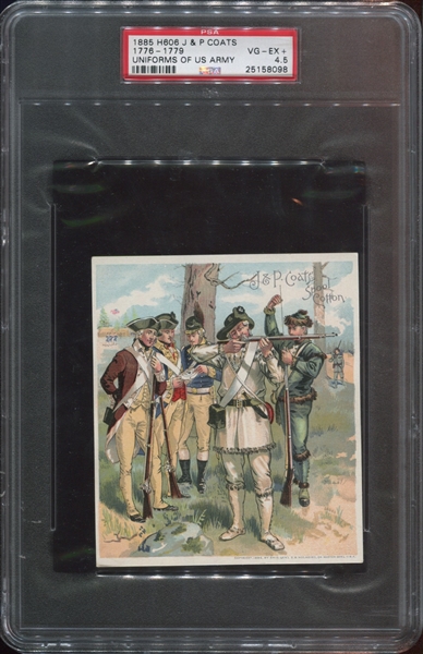 H606 J & P Coats Uniforms of the U.S. Army PSA-Graded Lot of (4) Cards