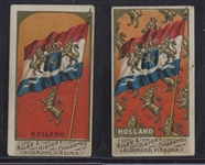 N9 Allen & Ginter Flags of All Nations Holland Pair - Regular and Fancy Versions