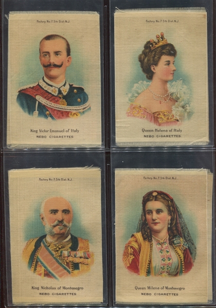 S79 Nebo Cigarettes Rulers of the Balkans and Italy Complete Set of (10) Silks
