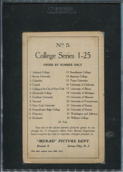 T6 Murad College Cabinets - SGC-Graded Cards of CCNY, KS and MO