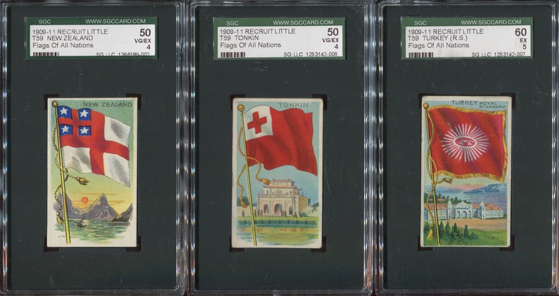 T59 Flags Lot of (15) SGC-Graded Cards 