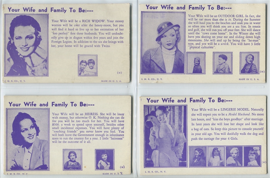 Interesting Your Wife and Family to Be Mutoscope Complete Set of (16) Cards