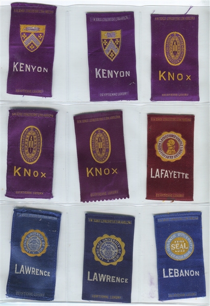 S25 Egyptienne Luxury College Silks Near Set (143/144) with (133) Variations and (10) Errors