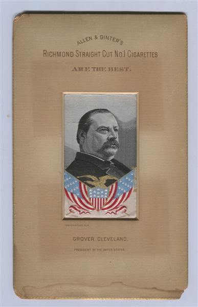 1890's Allen & Ginter Stevengraph Cabinet - President Cleveland