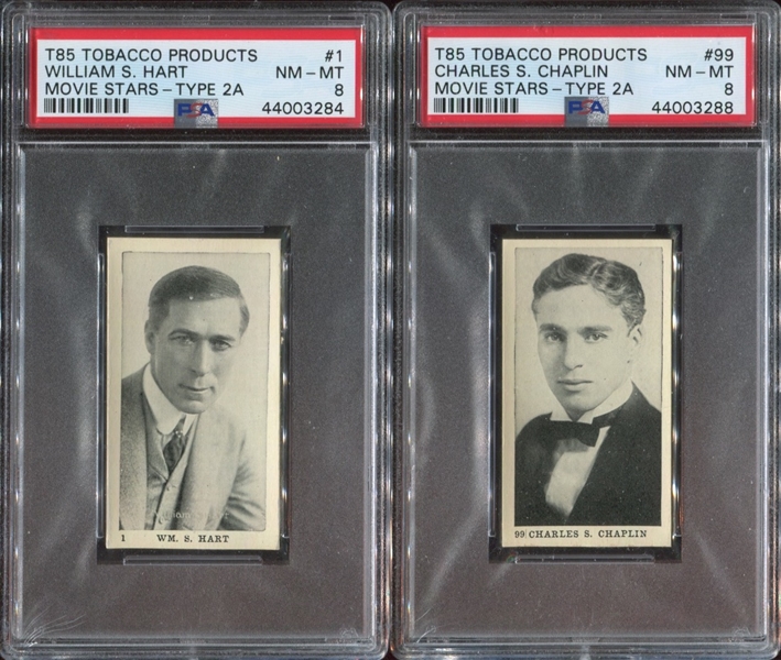 T85 Strollers Tobacco Pair of PSA8-Graded Cards