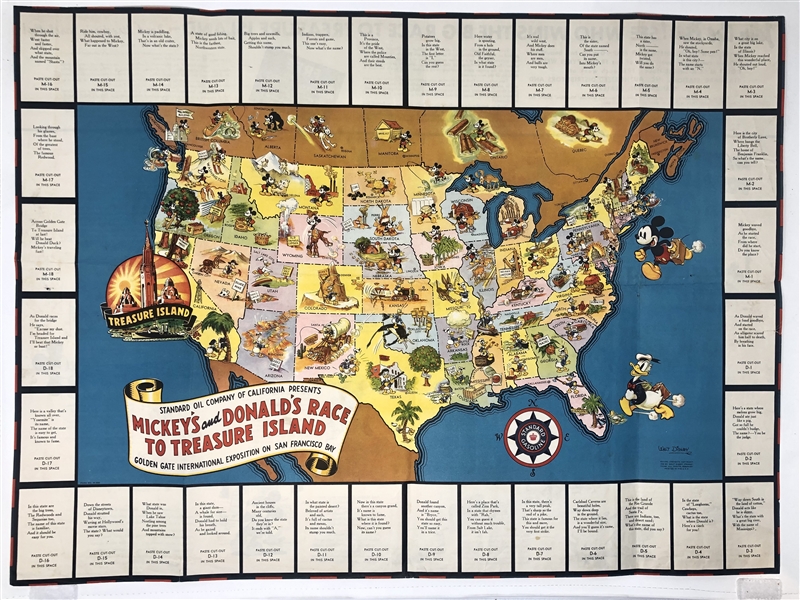 UO64 Standard Oil Mickey's and Donald's Race to Treasure Island Map