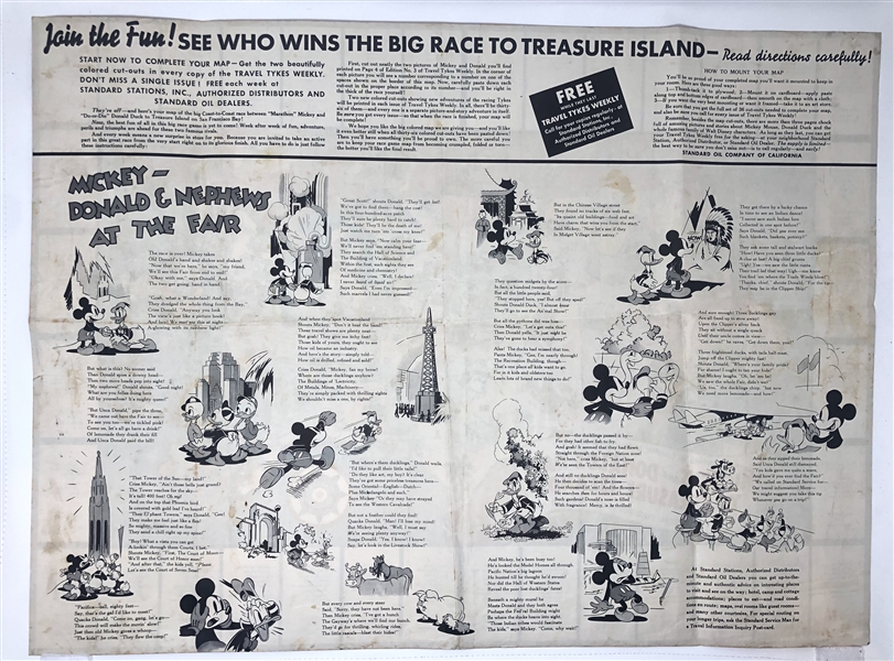 UO64 Standard Oil Mickey's and Donald's Race to Treasure Island Map