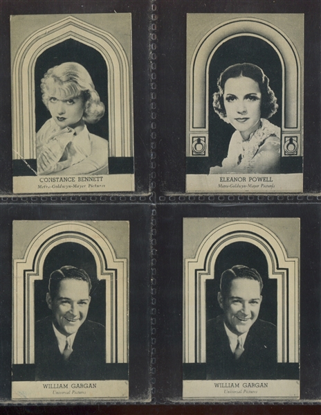 R93-A Movie Stars (Uncut) Lot of (4) Very Scarce Cards