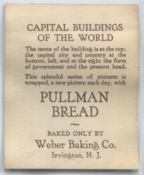 D-UNC Weber Baking Company Capital Buildings of the World Lot of (3) Cards