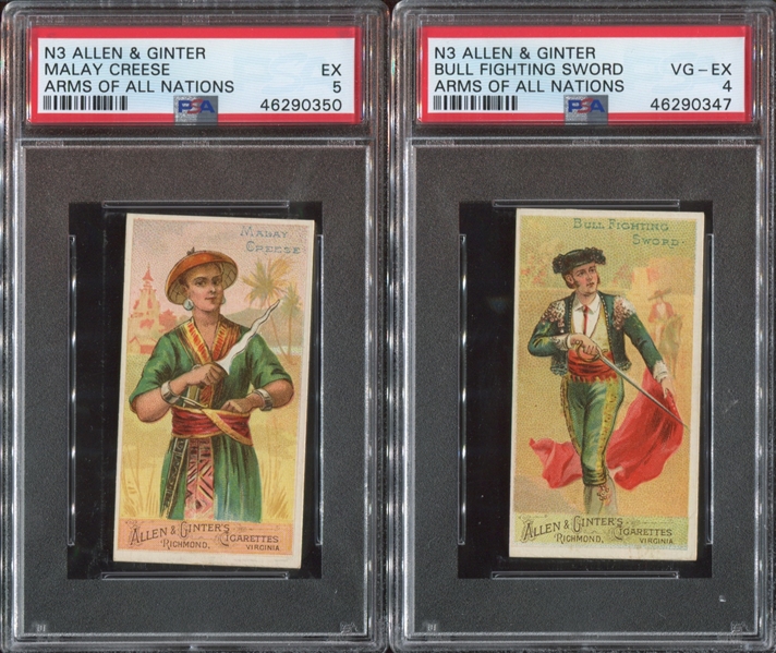 N3 Allen & Ginter Arms of All Nations PSA-Graded Lot of (5) Cards