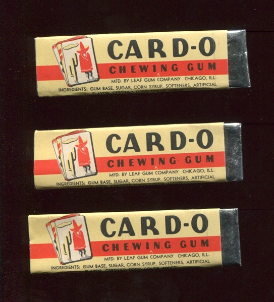 R112 Card-O Chewing Gum Lot of (3) Pieces of Gum