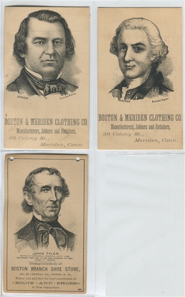 H602 Vintage Presidential Trade Cards Lot of (11) Cards from Various Manufacturers