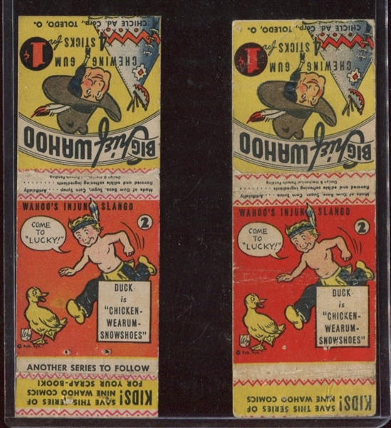 R22-1 Chicle Ad Corp Big Chief Wahoo Complete Set of (9) with all (9) Variations