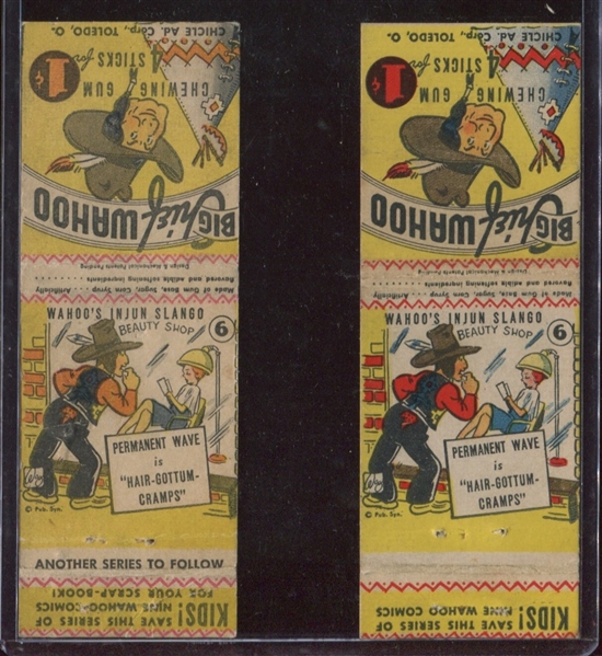 R22-1 Chicle Ad Corp Big Chief Wahoo Complete Set of (9) with all (9) Variations