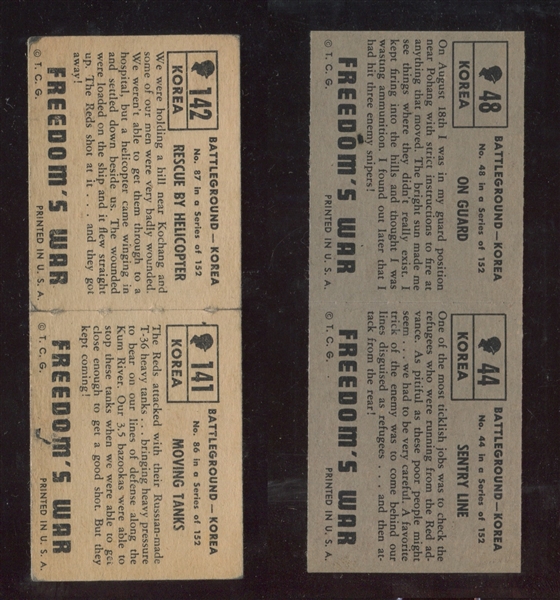 1950 Topps Freedom's War Panels Lot of (4) 