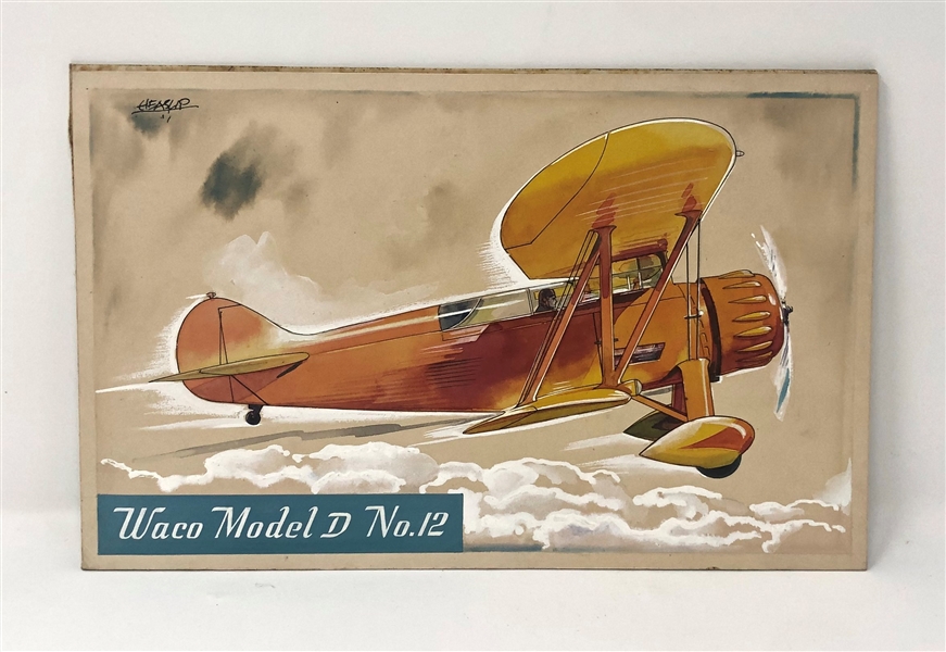 ORIGINAL ARTWORK for Heinz Rice Flakes Modern Aviation #12 Waco Model D 