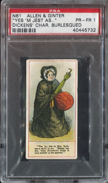 N61 Allen & Ginter Dickens' Characters Burlesqued Type Card PSA1 PR-FR
