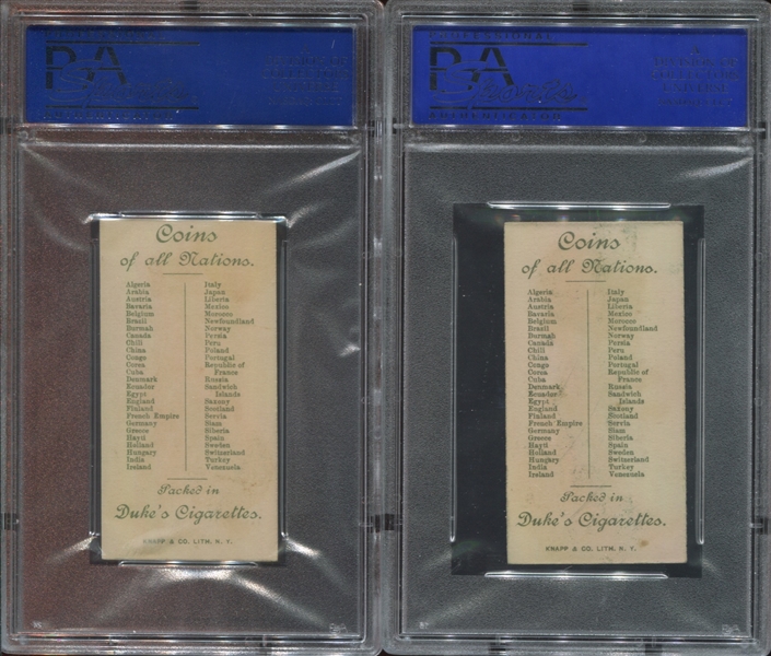 N72 Duke Cigarettes Coins Lot of (4) PSA-Graded Cards