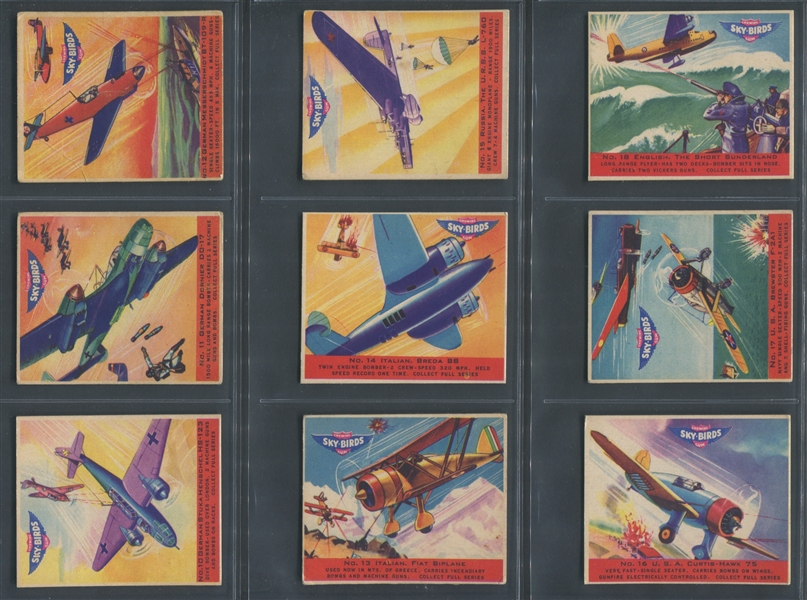 R137 Goudey Sky Birds Complete Set of (24) Cards