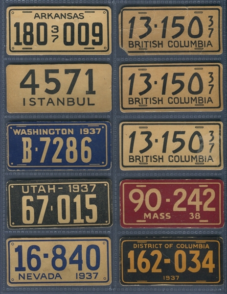 R19 Goudey Gum License Plates Lot of (19) Cards