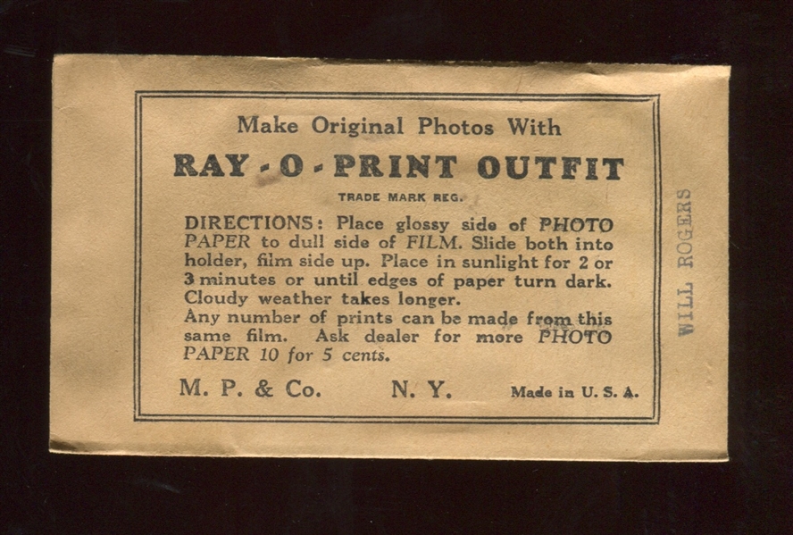 R199 Ray-O-Print Will Rogers Unopened Type Pack