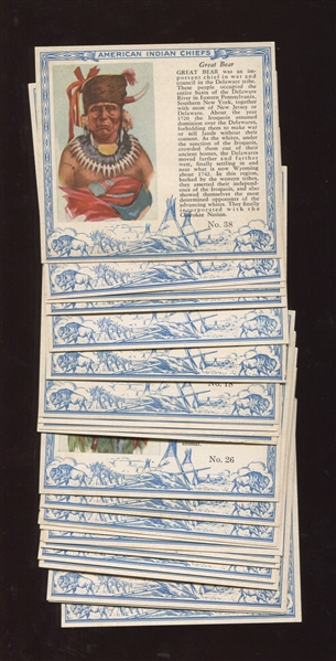 T129 Redman Tobacco American Indian Chiefs Lot of (23) NM to NMMT Cards
