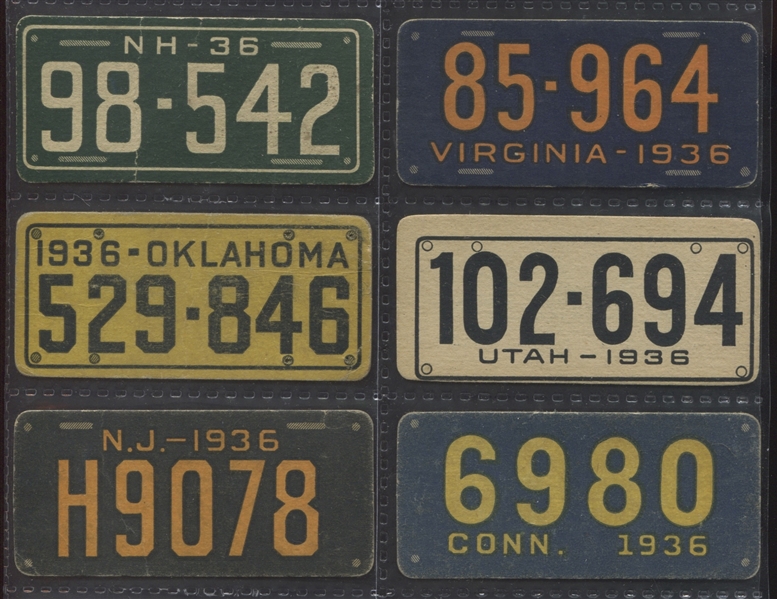 R19-1 Goudey License Plates (1936) Lot of (16) Cards