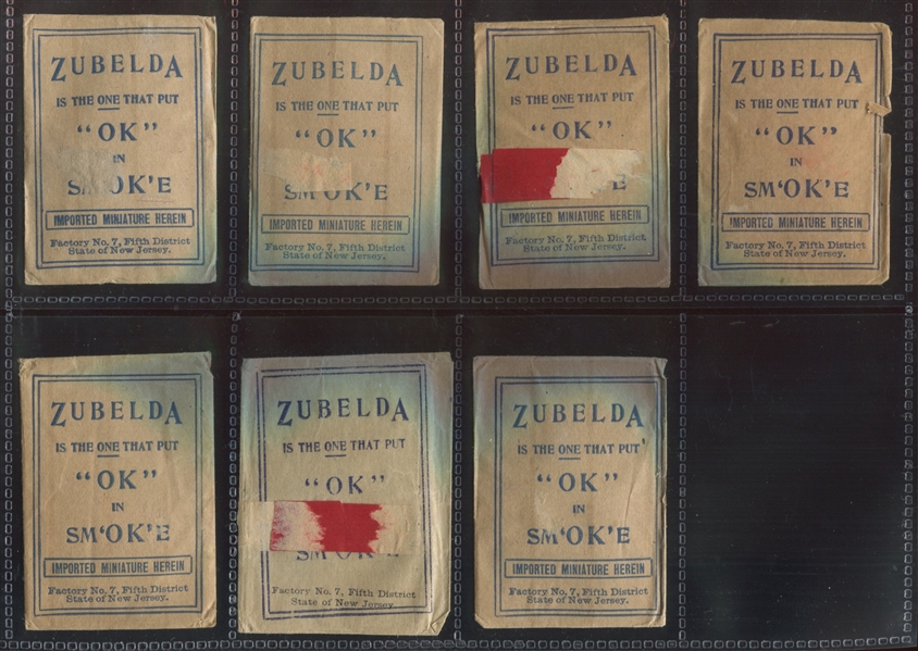 T304/PX108 Zubelda Cigarettes Miniature Paintings on Convex Tin Lot of (31) with Glassine Envelopes